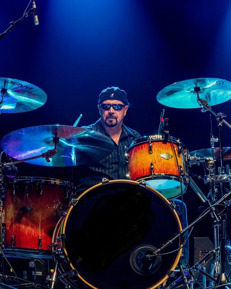 Ron Krazer behind the drum kit